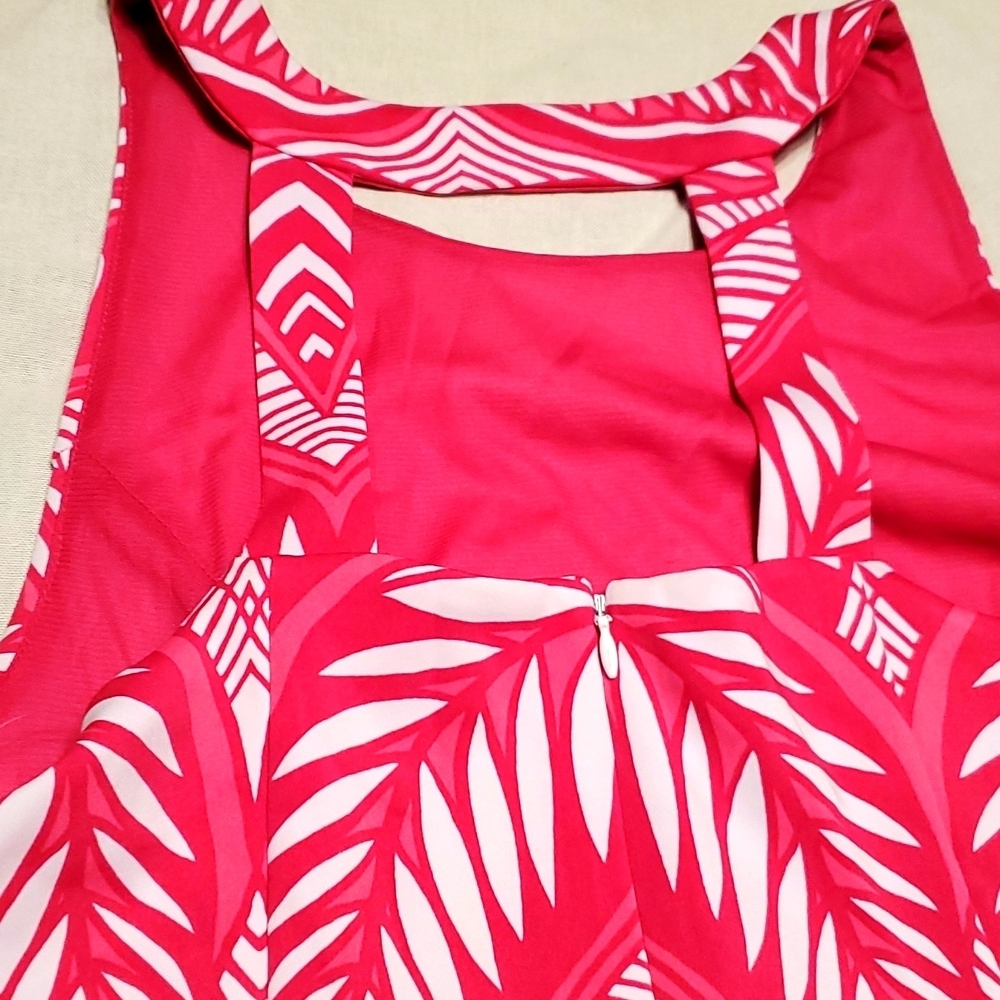 Pink Tropical Dress Womans Size Large MSRP $120. - Picture 6 of 9